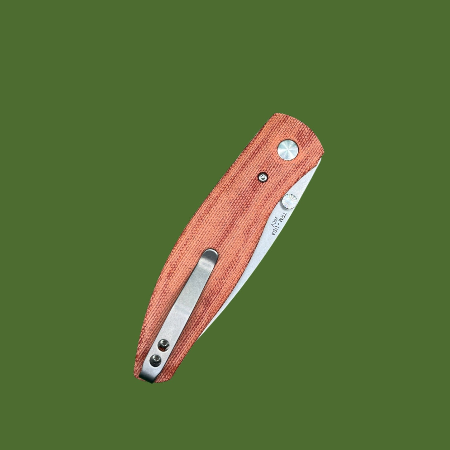 TRM Atom Linerlock 3D Contoured Autumn Orange Micarta (Smooth)