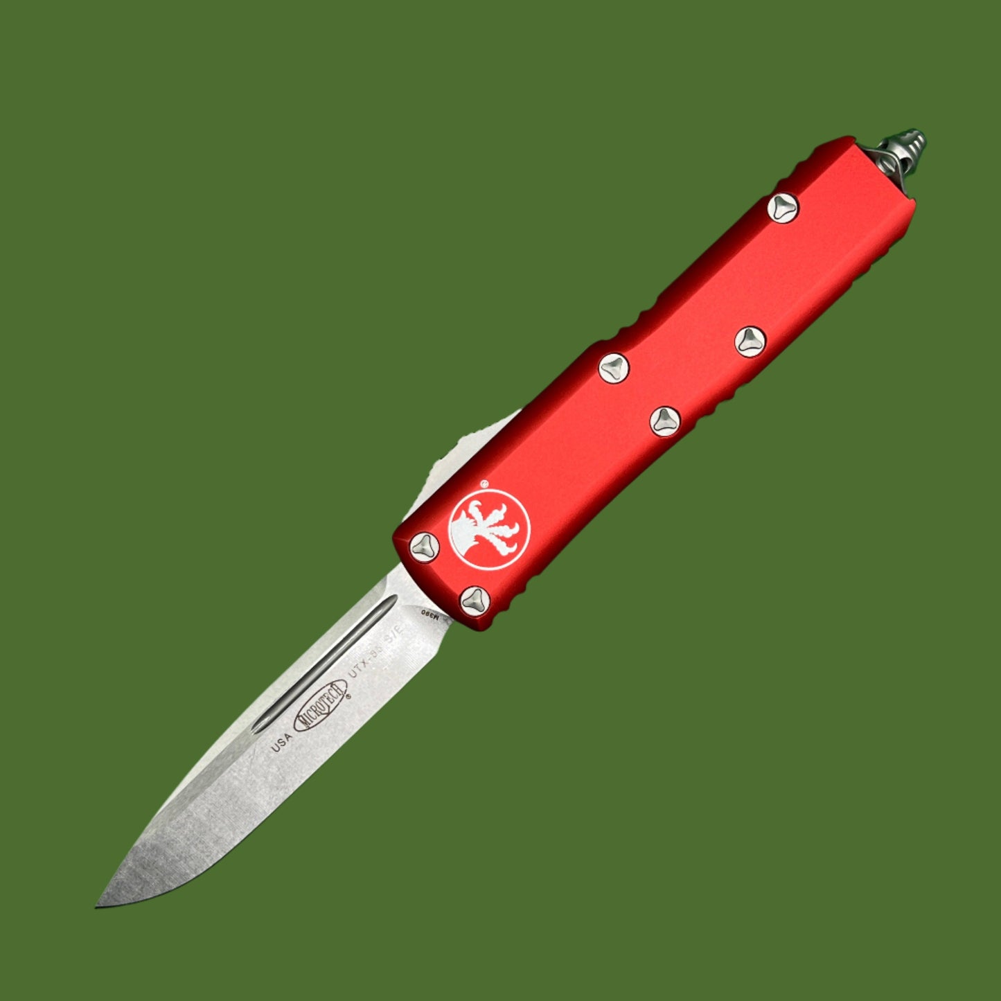 Microtech UTX-85 S/E Red Stonewash Standard 231-10RD