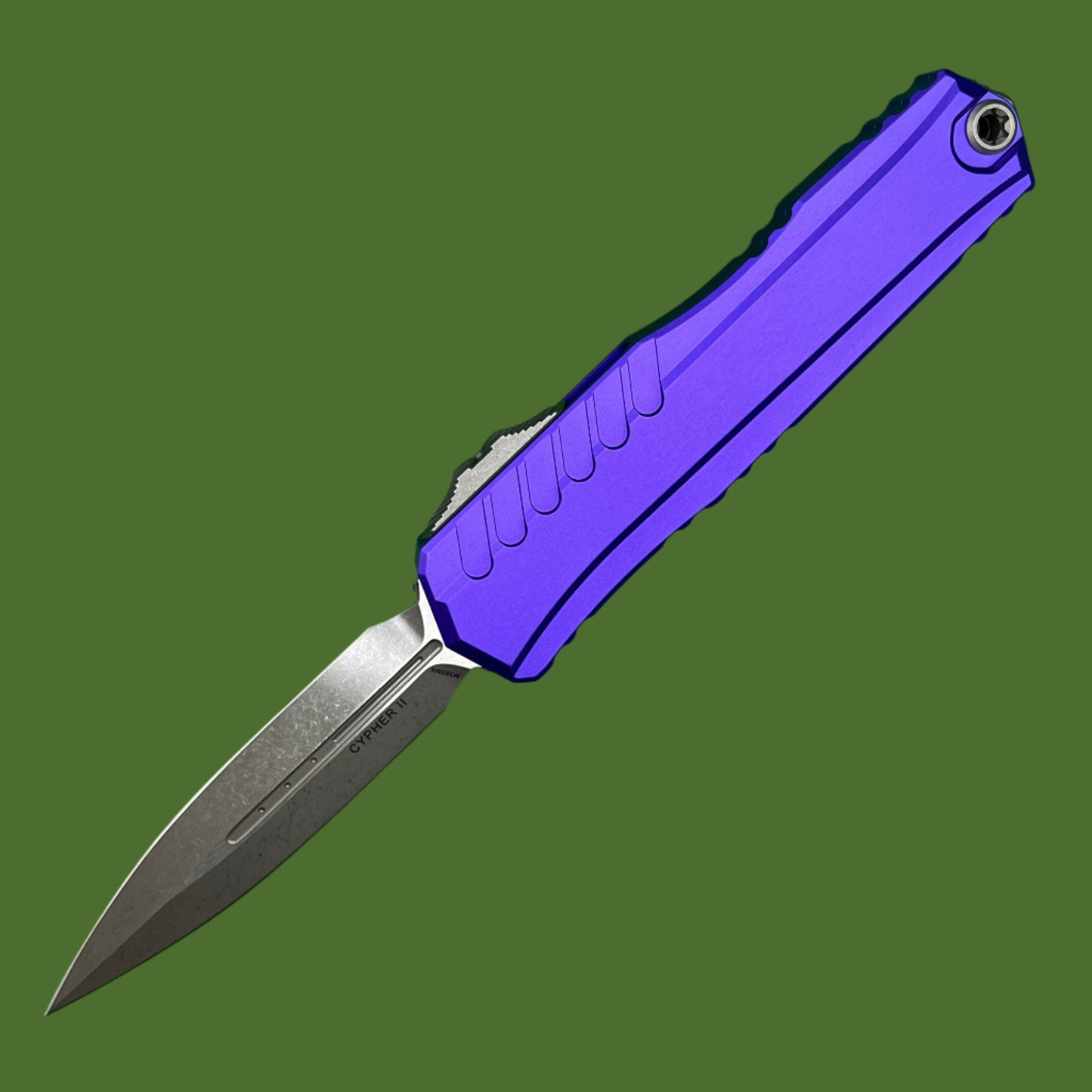 Microtech Cypher II D/E Purple Apocalyptic Standard 1242-10APPU