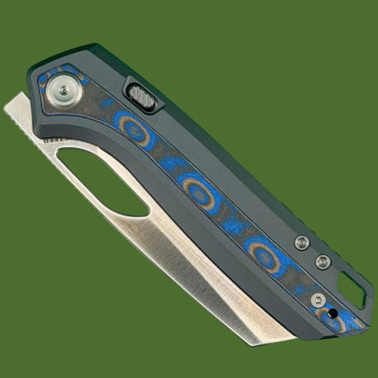 Vosteed Kroc 329 Top Linerlock (Grey Aluminum/Ocean Micarta Inlay/Satin Blade)