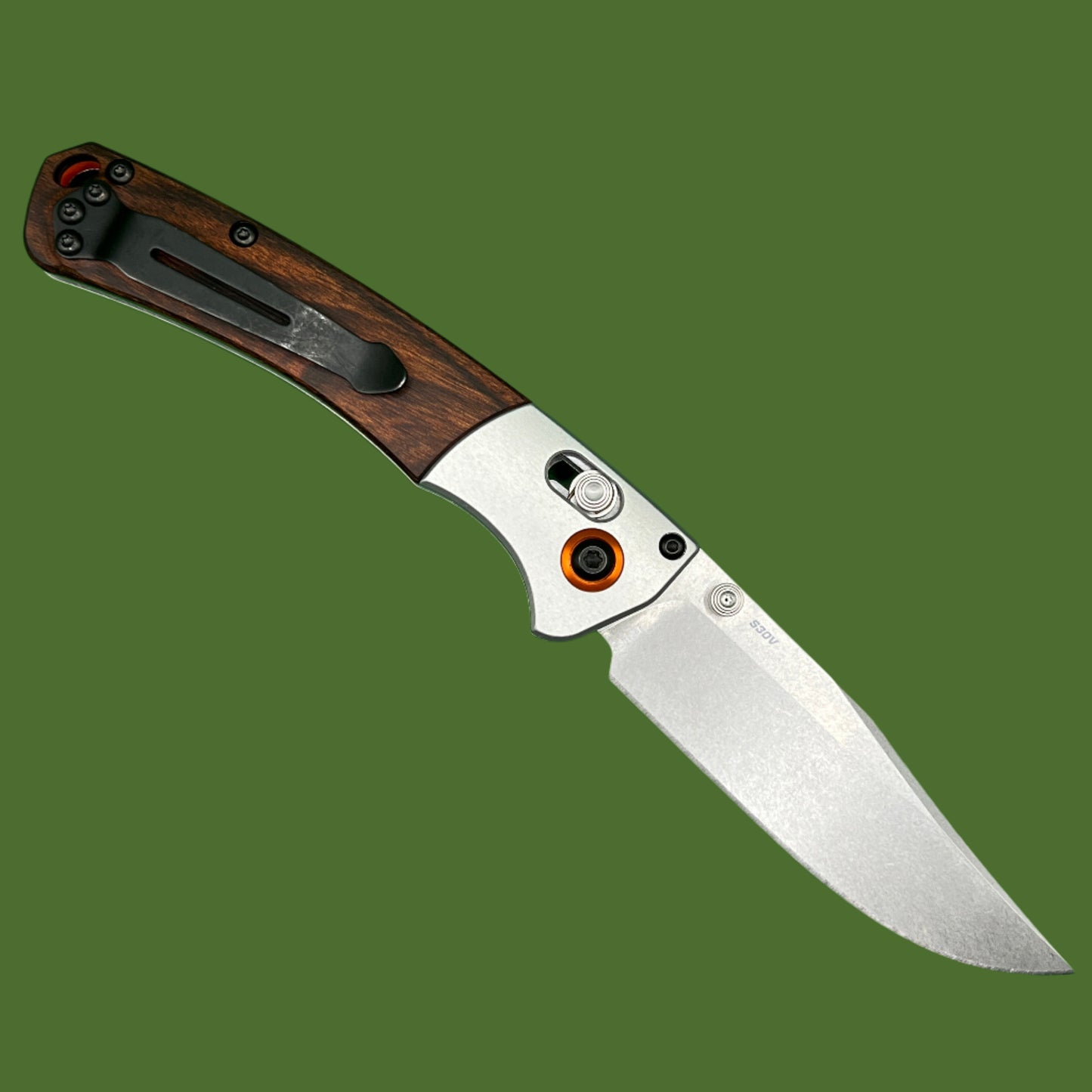 Benchmade Mini Crooked River Axis Lock Wood 15085-2