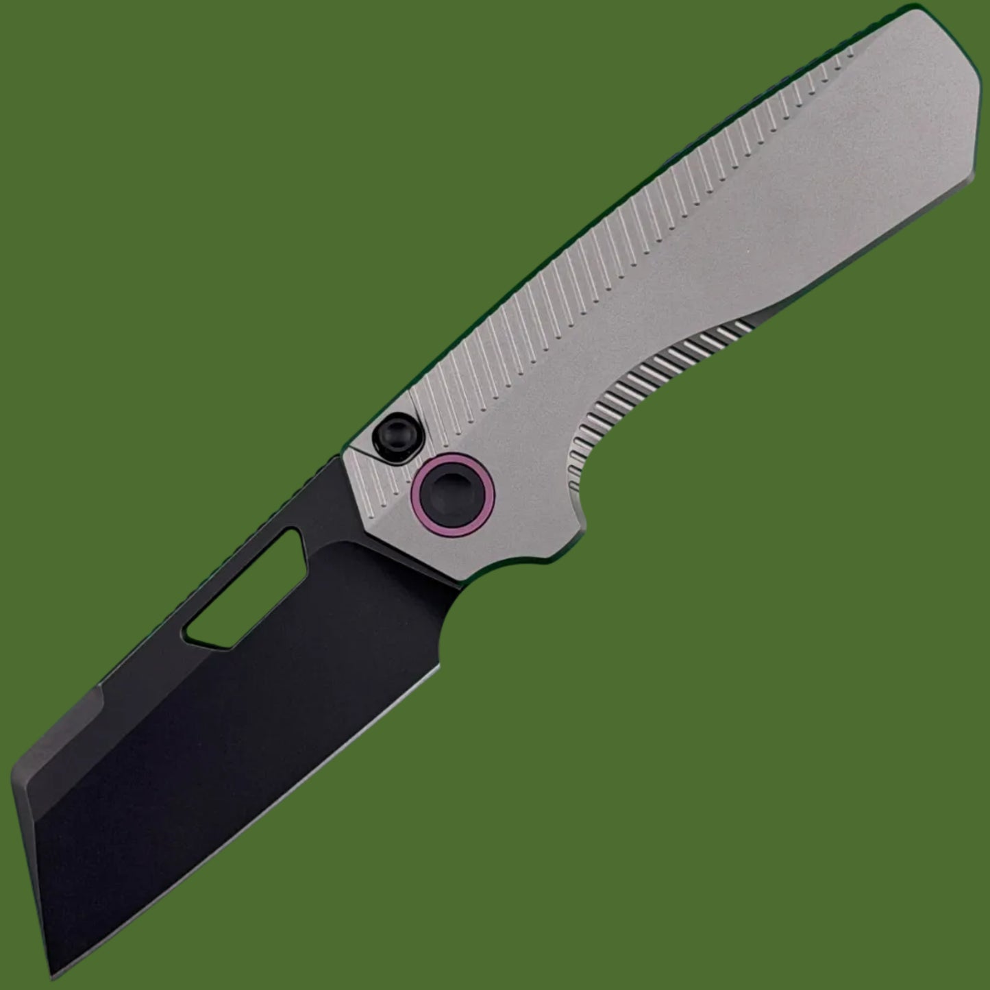 Vosteed Nip-L Top Linerlock Dim Grey Titanium (Black Stonewash Elmax Blade)