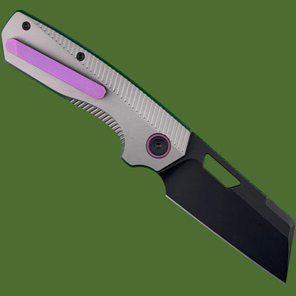 Vosteed Nip-L Top Linerlock Dim Grey Titanium (Black Stonewash Elmax Blade)