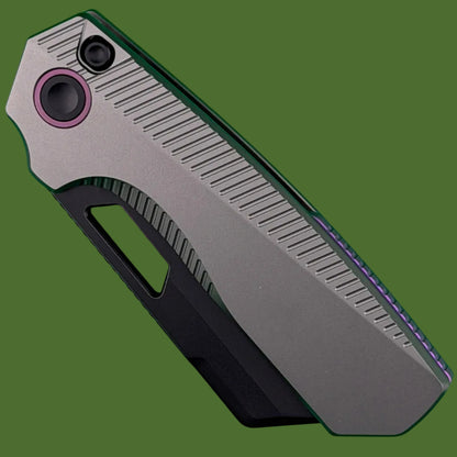 Vosteed Nip-L Top Linerlock Dim Grey Titanium (Black Stonewash Elmax Blade)