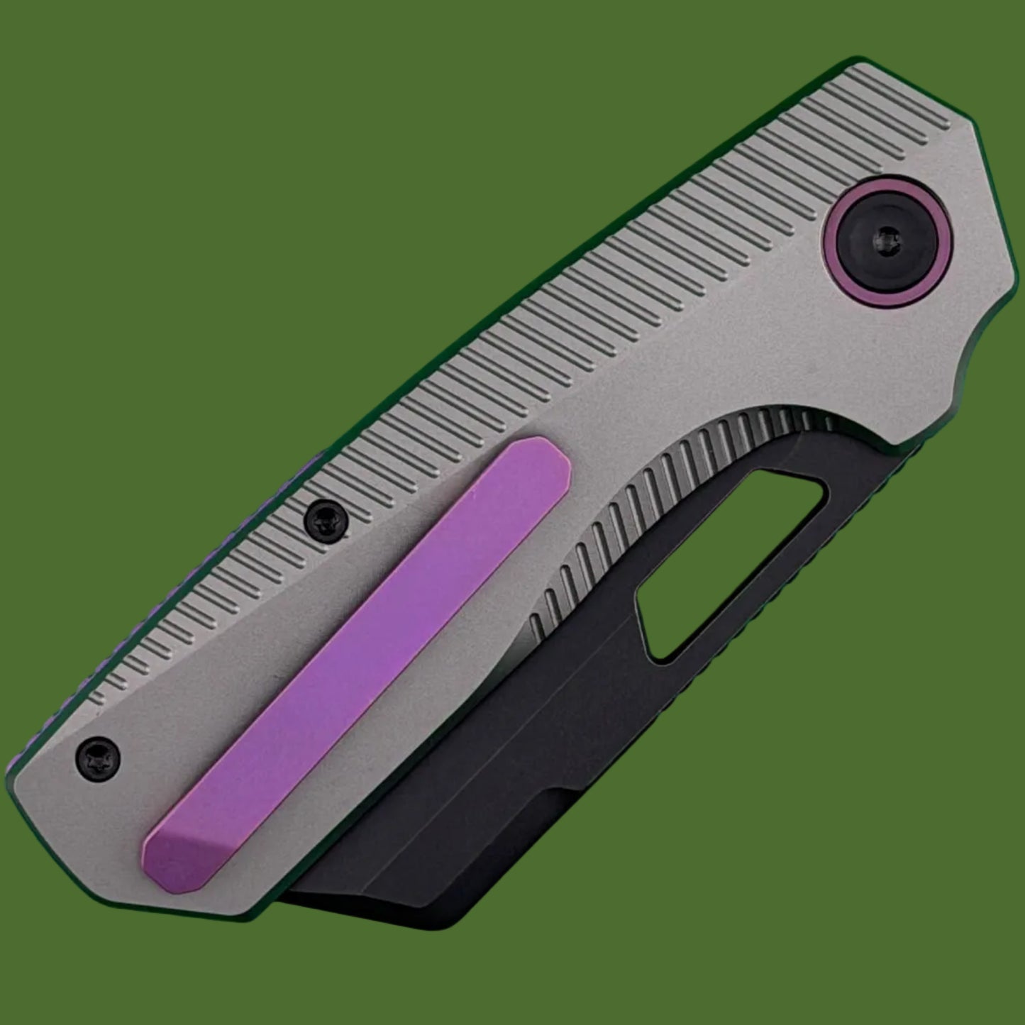 Vosteed Nip-L Top Linerlock Dim Grey Titanium (Black Stonewash Elmax Blade)