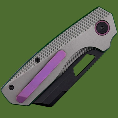 Vosteed Nip-L Top Linerlock Dim Grey Titanium (Black Stonewash Elmax Blade)