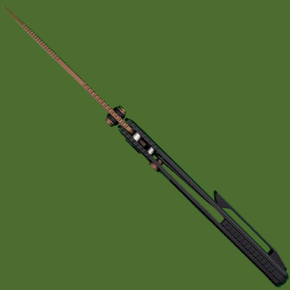 Vosteed Porcupine TiSlim Top Linerlock Black Titanium (Copper Dune 154CM)