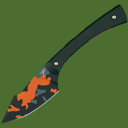 Tyler Denney Knives x Springfield EDC Custom Apprentice Black/Orange Camo Fixed Blade