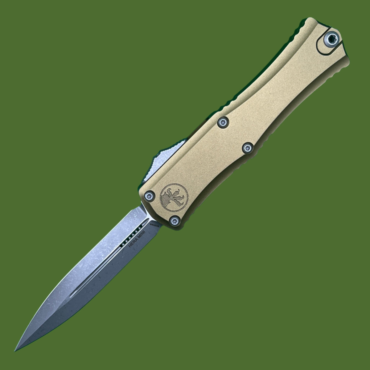 Microtech Hera II Mini D/E OD Green Apocalyptic Standard 1702M-10APOD
