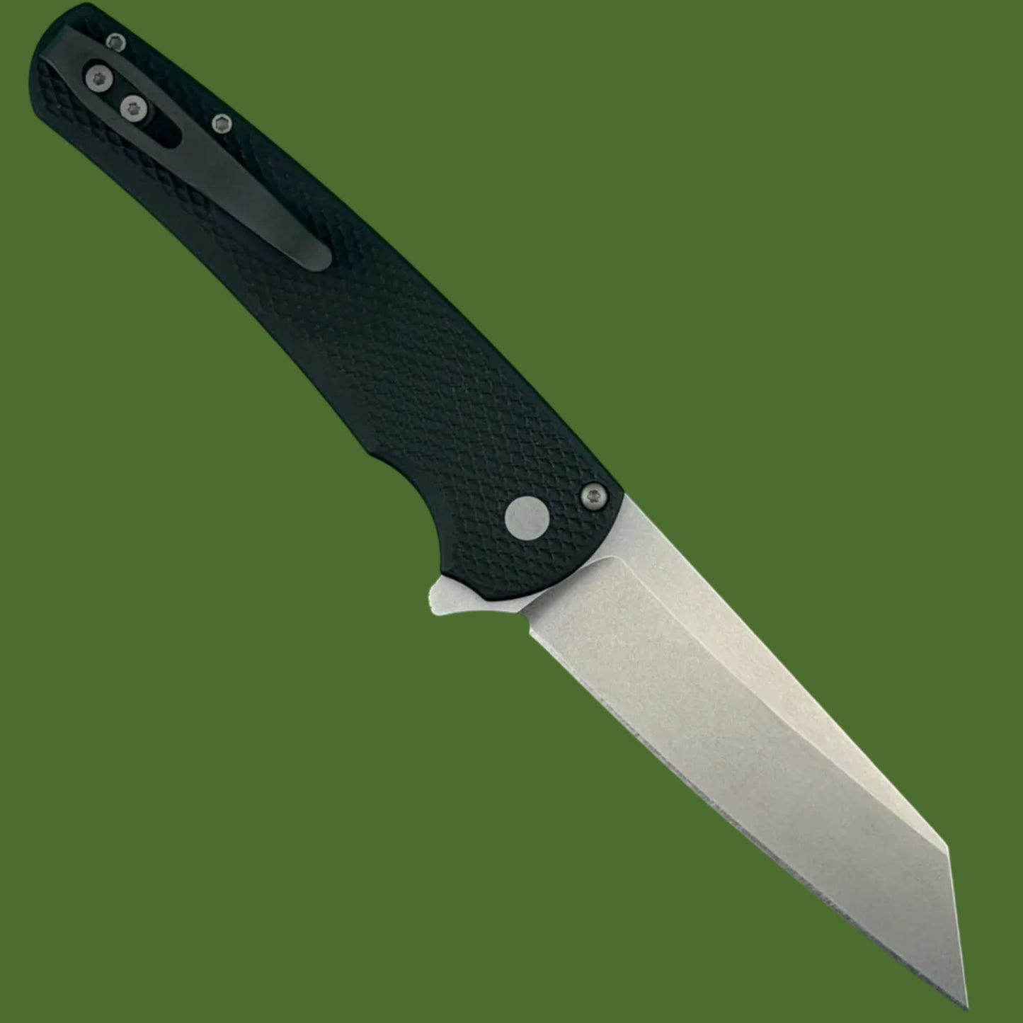 Protech Malibu Button Lock Flipper Textured Black Handle Reverse Tanto 5405