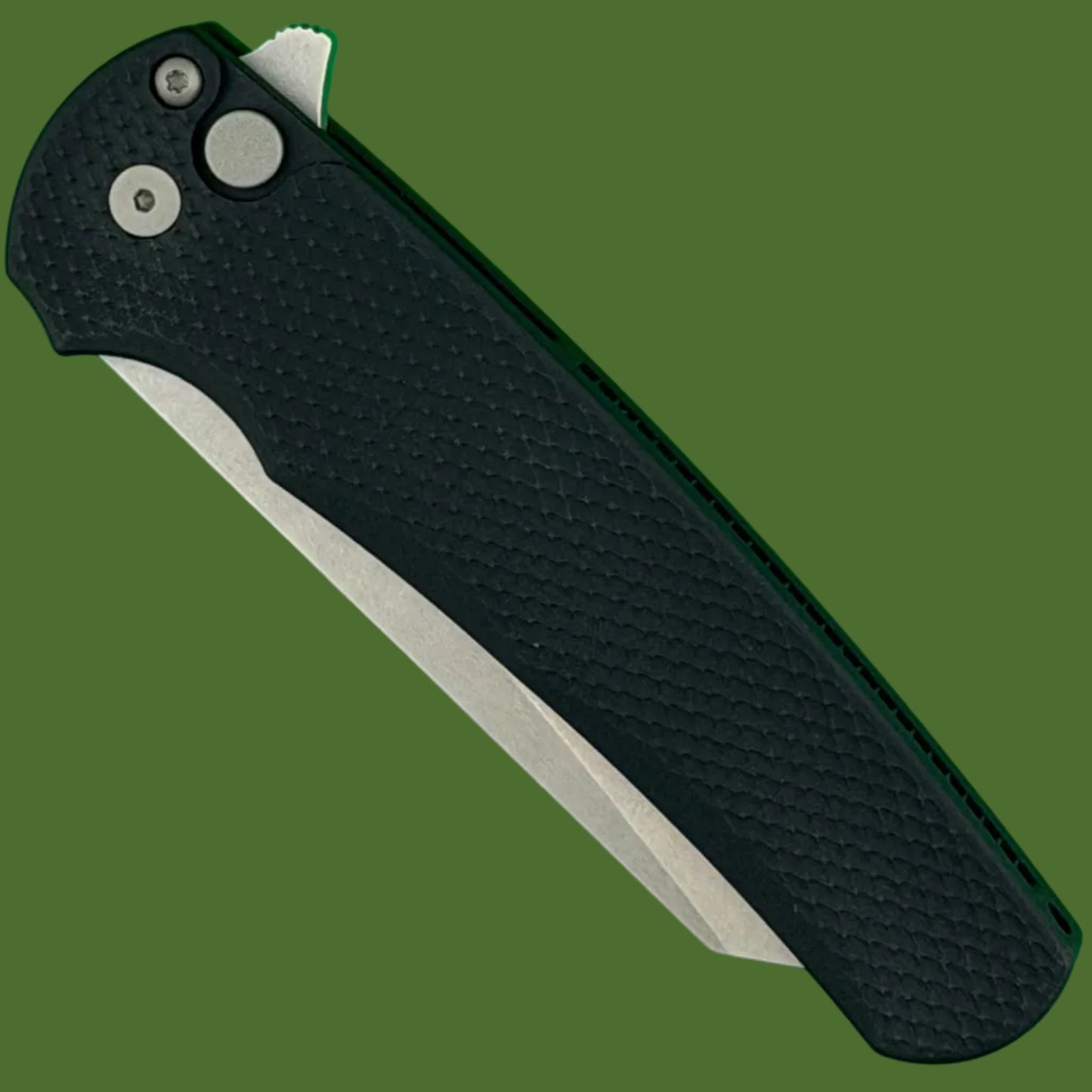 Protech Malibu Button Lock Flipper Textured Black Handle Reverse Tanto 5405
