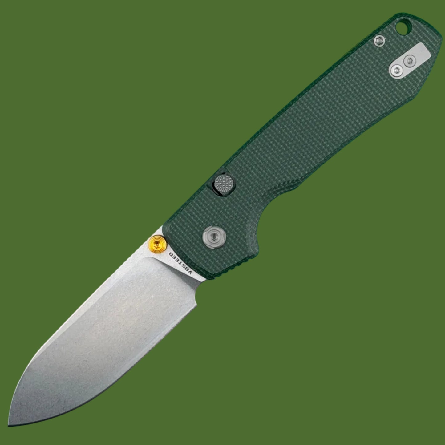 Vosteed Raccoon 2.0 Top Linerlock (Green Micarta, Stonewash Blade)