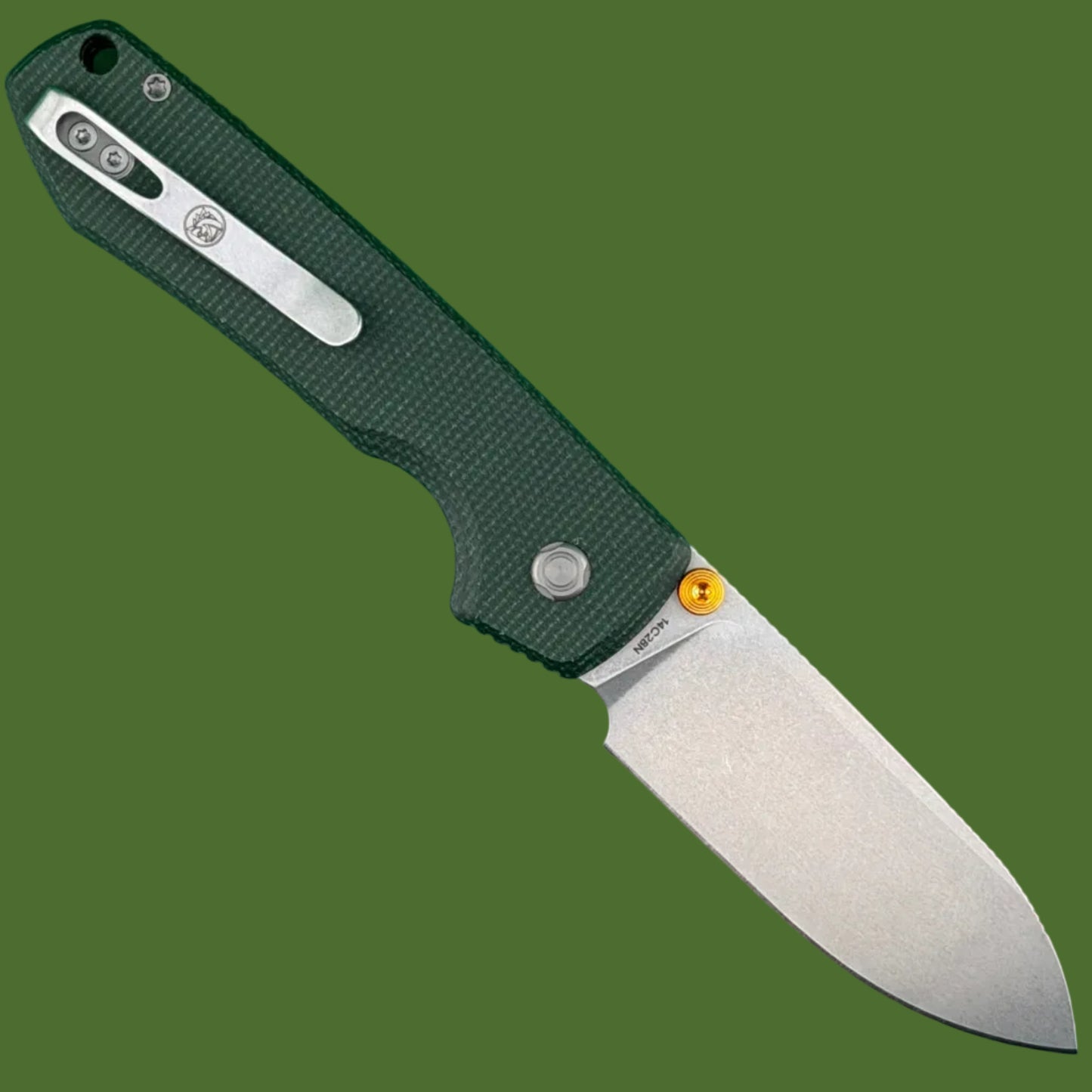 Vosteed Raccoon 2.0 Top Linerlock (Green Micarta, Stonewash Blade)