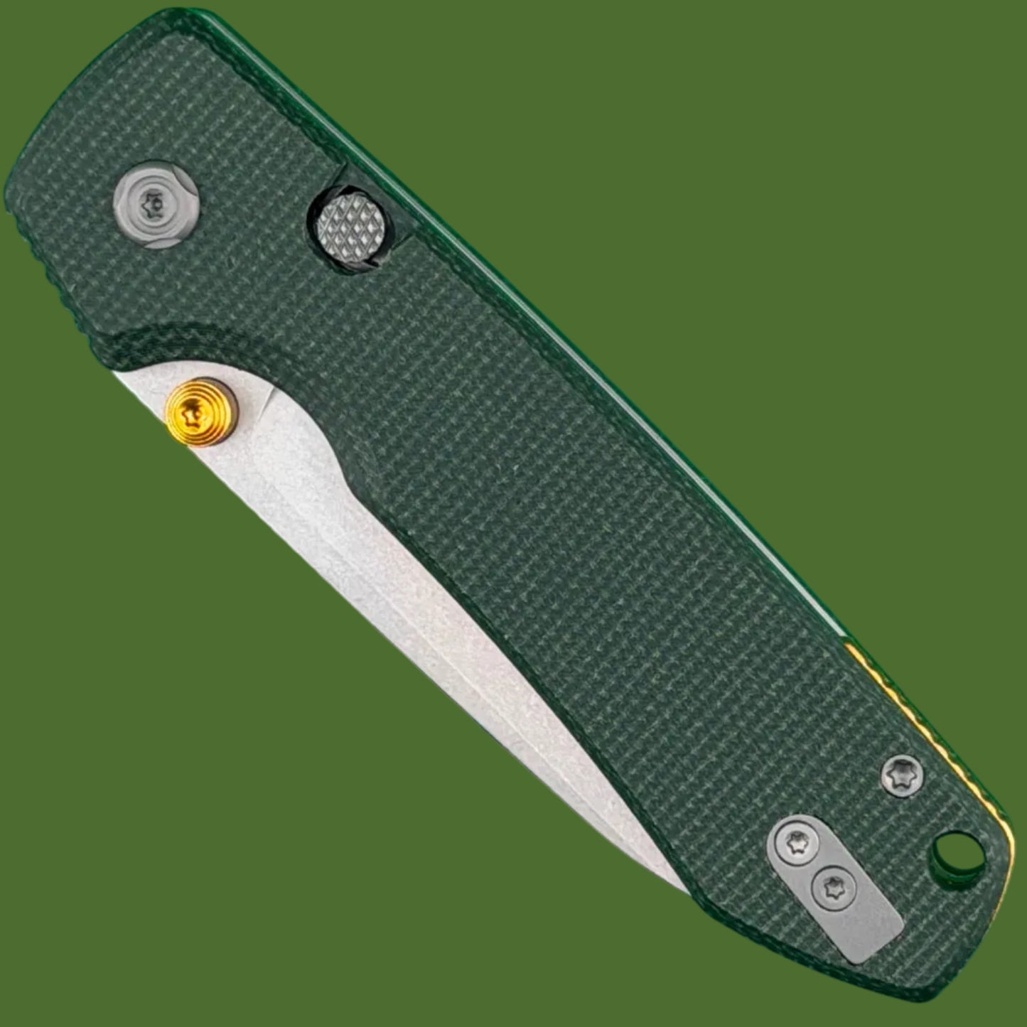 Vosteed Raccoon 2.0 Top Linerlock (Green Micarta, Stonewash Blade)