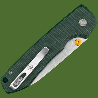 Vosteed Raccoon 2.0 Top Linerlock (Green Micarta, Stonewash Blade)