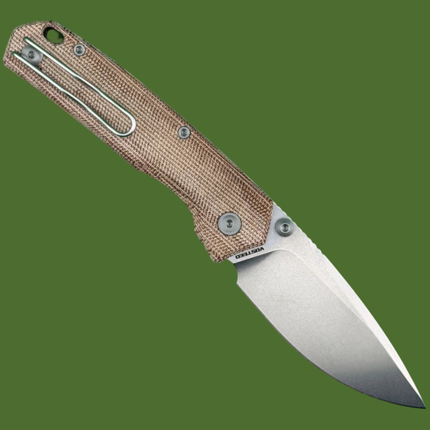 Vosteed Psyop 299 Top Liner Lock Natural Micarta Handle S35VN
