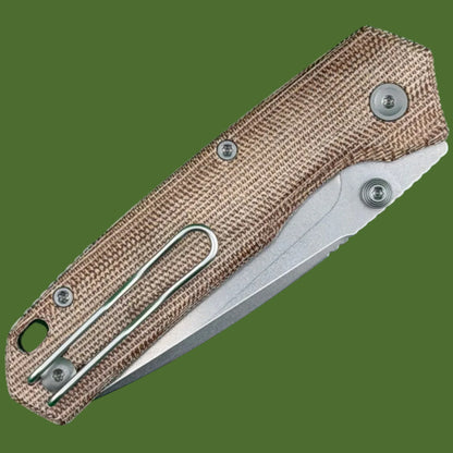 Vosteed Psyop 299 Top Liner Lock Natural Micarta Handle S35VN