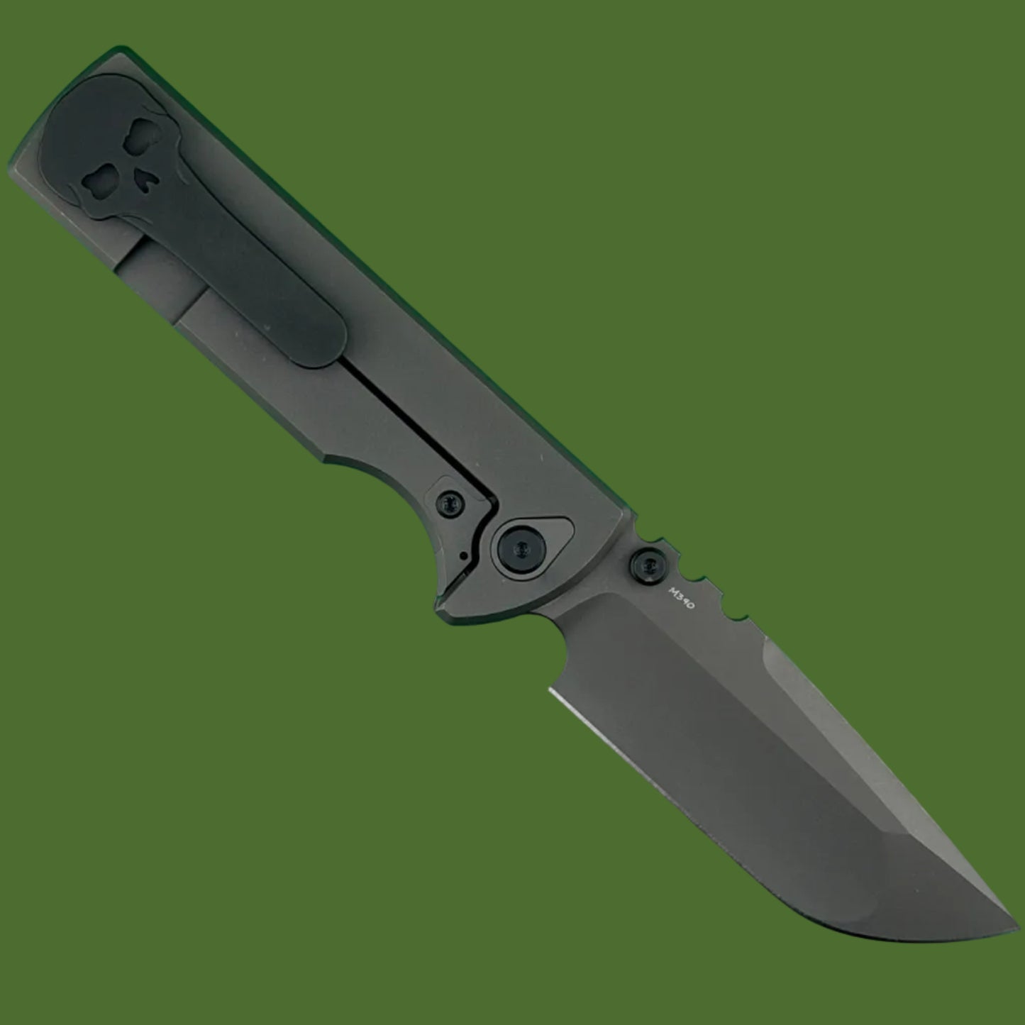 Chaves NTAK 229 Integral Titanium Drop Point (Stonewash Grey PVD)