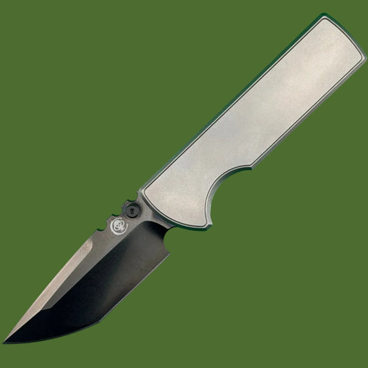 Chaves NTAK 229 Integral Titanium Tanto (Bright Stonewash Handle, Stonewash Black DLC Blade)