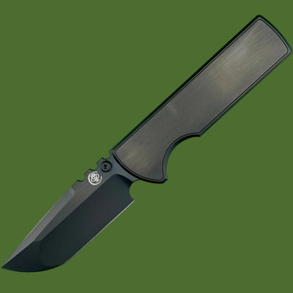 Chaves NTAK 229 Integral Titanium Drop Point (Stonewash/Satin DLC Black DLC Handle and Blade)
