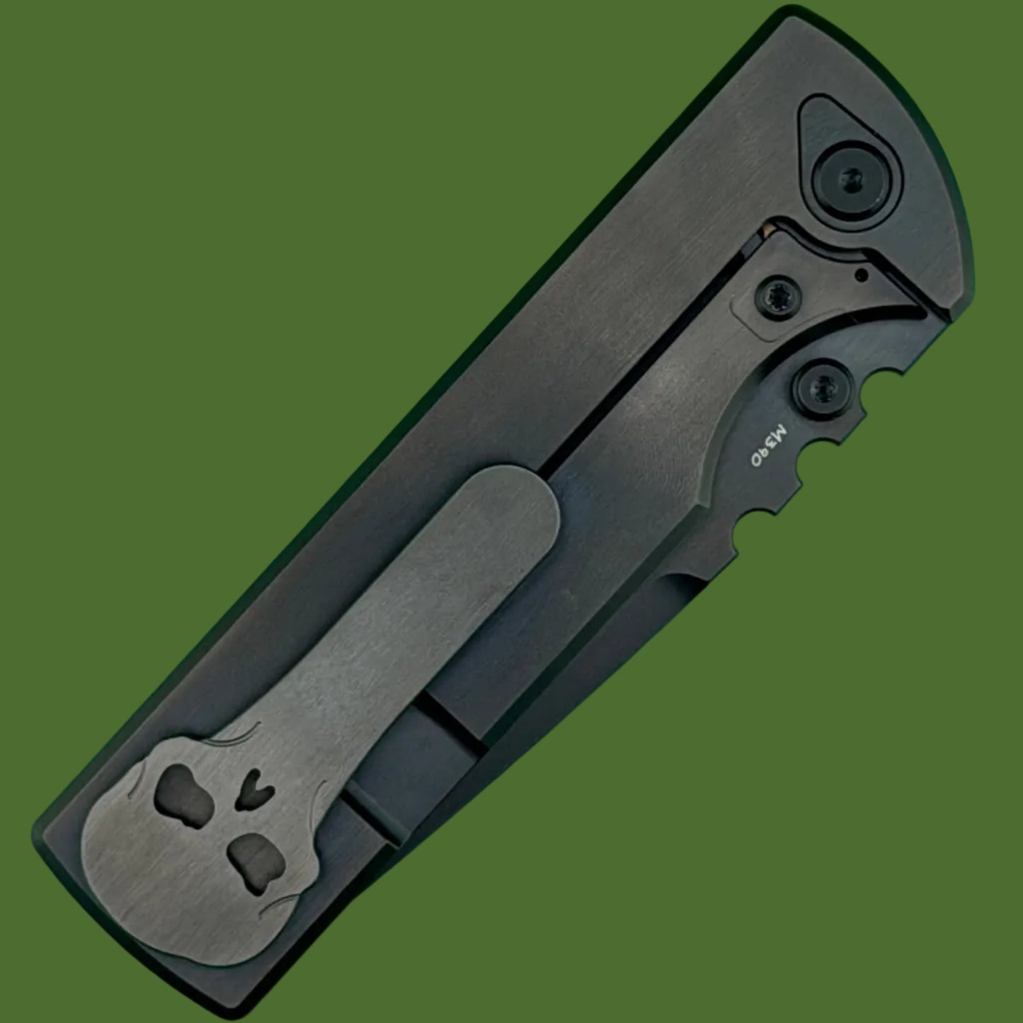 Chaves NTAK 229 Integral Titanium Drop Point (Stonewash/Satin DLC Black DLC Handle and Blade)