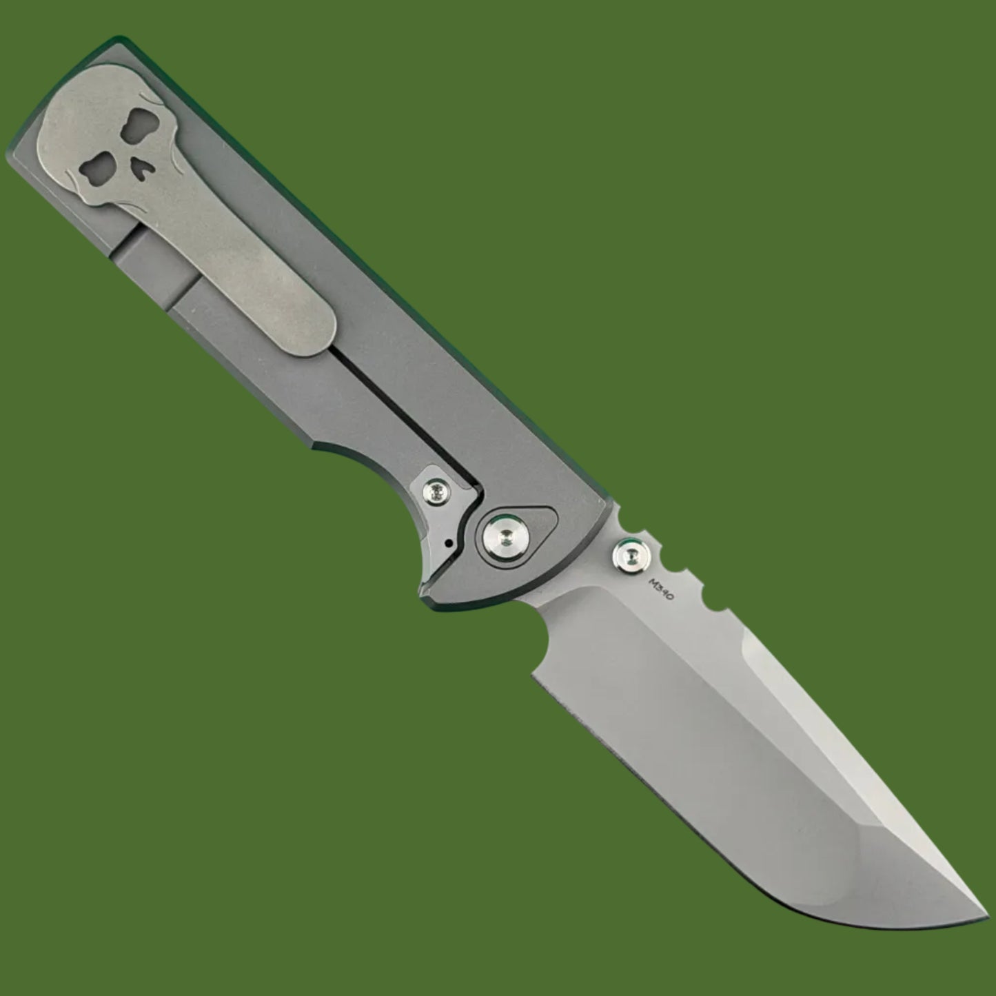 Chaves NTAK 229 Integral Titanium Drop Point (Stonewash Handle and Blade)