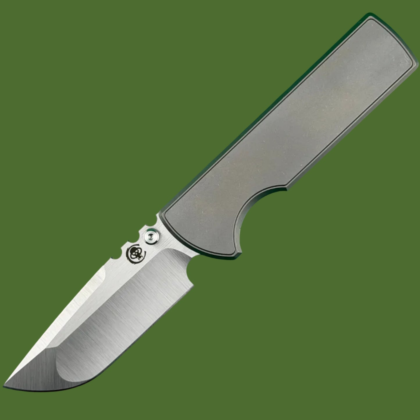 Chaves NTAK 229 Integral Titanium Drop Point (Stonewash Handle, Satin Blade)