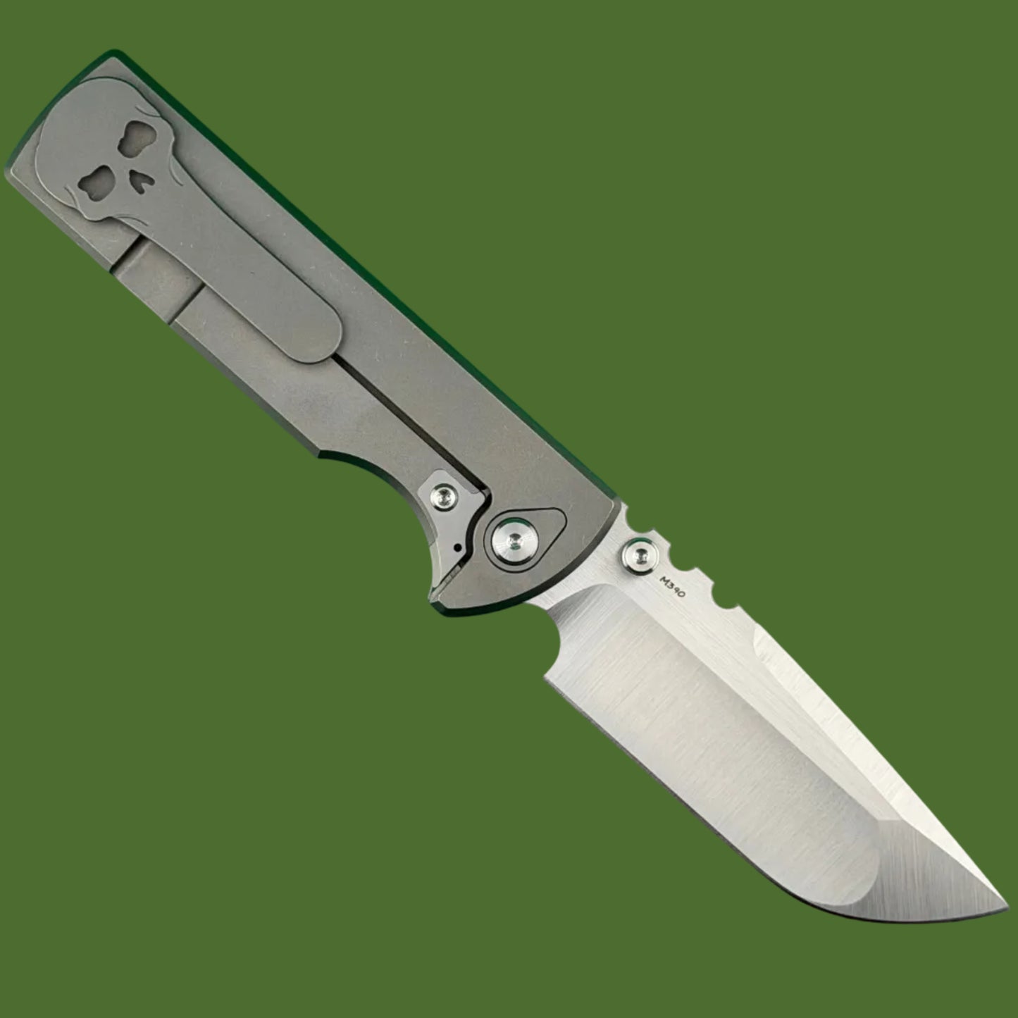 Chaves NTAK 229 Integral Titanium Drop Point (Stonewash Handle, Satin Blade)