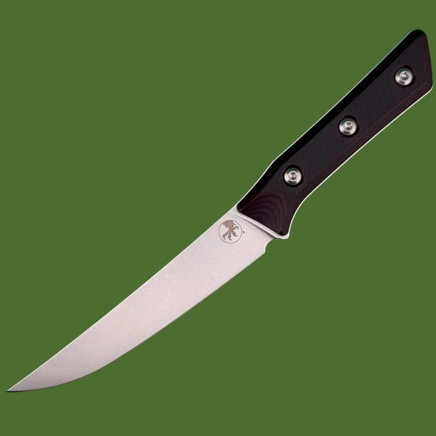 Microtech Boning Knife Black Cherry G-10 Stonewash Standard 3100-10BC
