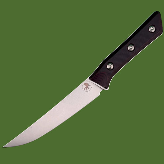 Microtech Boning Knife Black Cherry G-10 Stonewash Standard 3100-10BC