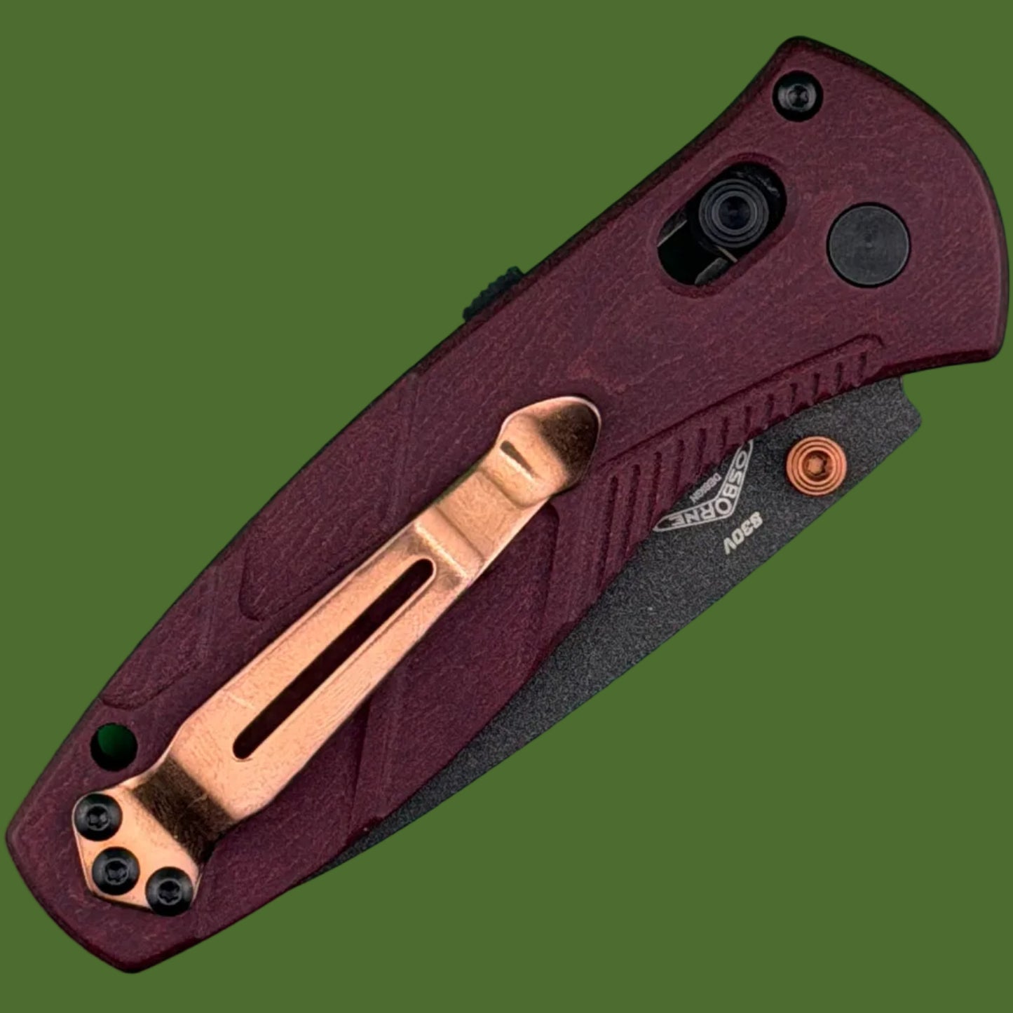 Benchmade PROTOTYPE Mini Barrage Axis Assist Redstone Richlite 585BK-04
