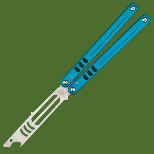 Squid Industries Mako V5 Bottle Opener Trainer Balisong Teal