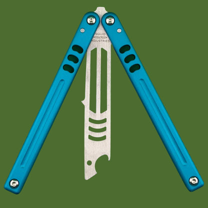 Squid Industries Mako V5 Bottle Opener Trainer Balisong Teal