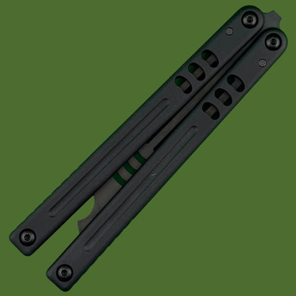 Squid Industries Mako V5 Bottle Opener Trainer Balisong Inked Black