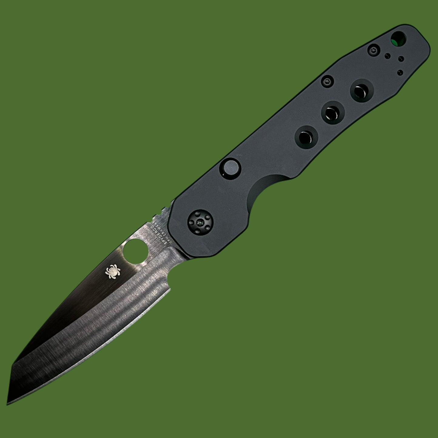 Spyderco Smock Blackout Exclusive Aluminum Handle CruWear Blade