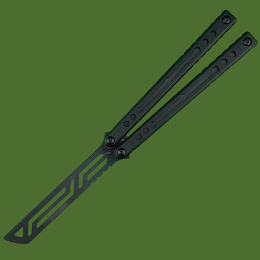 Squid Industries Inked Nautilus V2 Black G-10 Trainer Balisong
