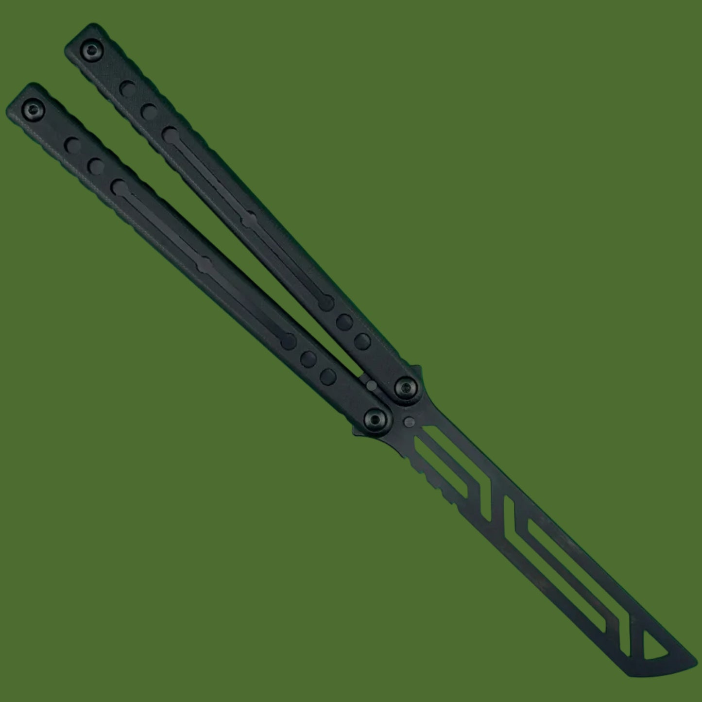 Squid Industries Inked Nautilus V2 Black G-10 Trainer Balisong