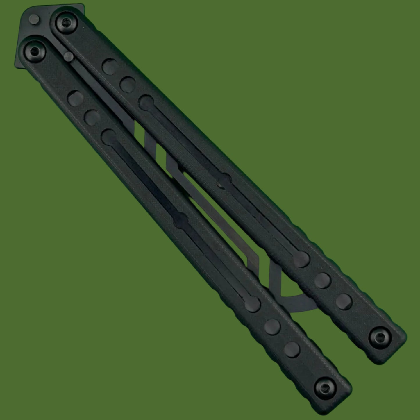 Squid Industries Inked Nautilus V2 Black G-10 Trainer Balisong