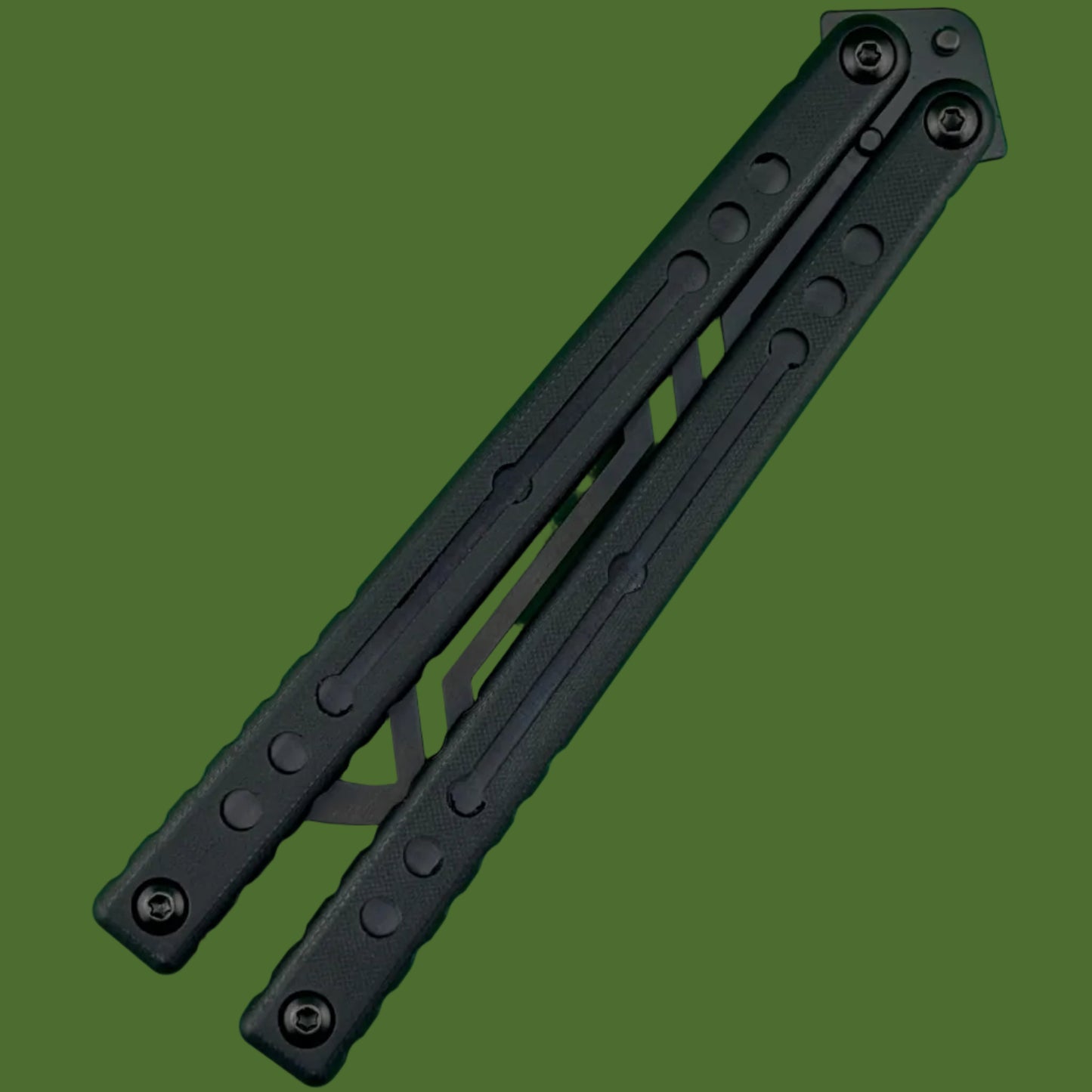 Squid Industries Inked Nautilus V2 Black G-10 Trainer Balisong