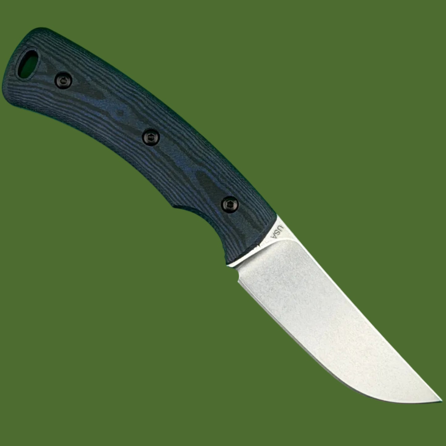 TRM Tagalong Fixed Blade Black & Blue Richlite