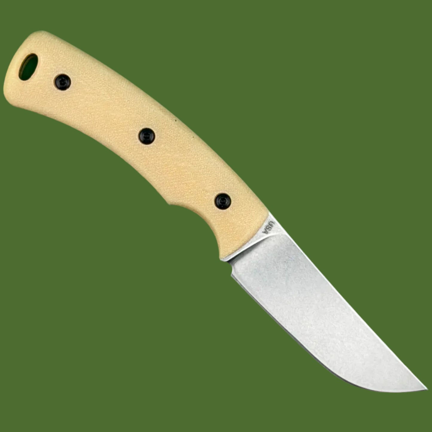 TRM Tagalong Fixed Blade Linen Bone Micarta