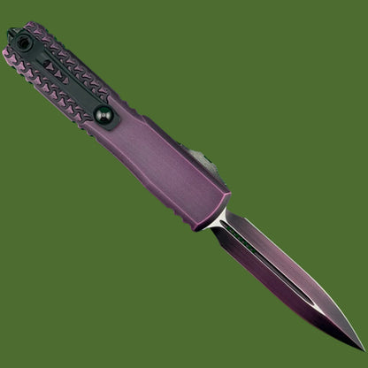 Microtech Ultratech D/E Gen IV Half Tri-Grip Purple Abrasion Standard 11224HT-1PUAA