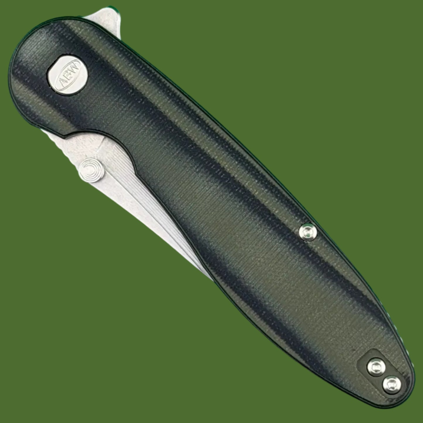 American Blade Works Model 1 Flipper+Thumb Stud (OD Green/Black G-10)