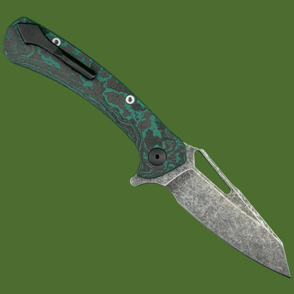 Dead Reckon Ridgeback Brittany Blue Exclusive Button Lock Blue Accents (Dark Stonewash Reverse Tanto Magnacut)