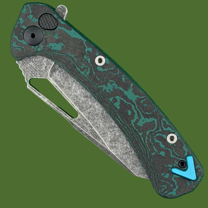 Dead Reckon Ridgeback Brittany Blue Exclusive Button Lock Blue Accents (Dark Stonewash Reverse Tanto Magnacut)