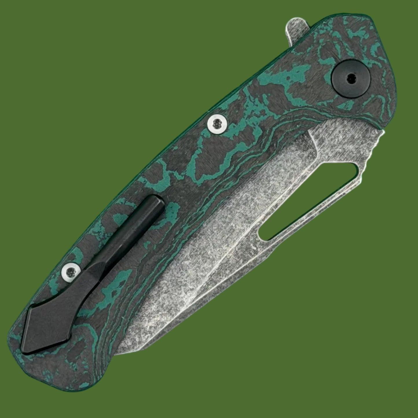 Dead Reckon Ridgeback Brittany Blue Exclusive Button Lock Blue Accents (Dark Stonewash Reverse Tanto Magnacut)
