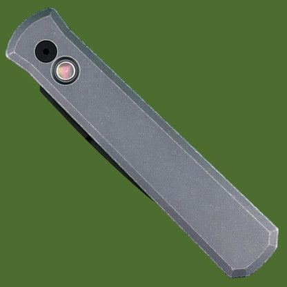 Protech Godfather Auto Battleworn Grey Aluminum Handle, DLC Blade BSA26.Godfather.1