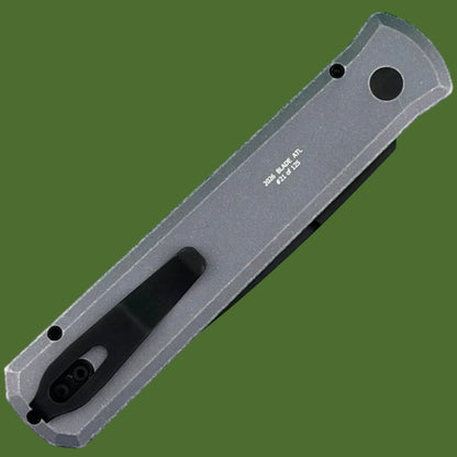 Protech Godfather Auto Battleworn Grey Aluminum Handle, DLC Blade BSA26.Godfather.1
