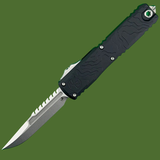 Microtech Ultratech Gen IV Interceptor Signature Series Topographic Deep Engraved Stonewash Standard 11174TP-10S