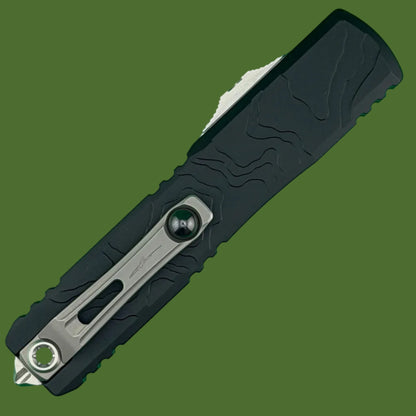 Microtech Ultratech Gen IV Interceptor Signature Series Topographic Deep Engraved Stonewash Standard 11174TP-10S